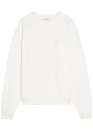 Anine Bing Miles Logo Cotton Sweatshirt - Off White - S (UK8-10 / S)