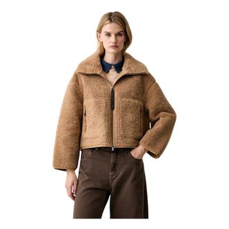 Pinko Giacca in finta pelle scamosciata - - Jackets - Donna - Marrone - L