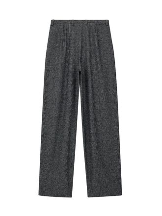 Emporio Armani Checked Wool Blend Trousers - Gray