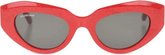 Balenciaga Occhiali da sole ovali - Rosso