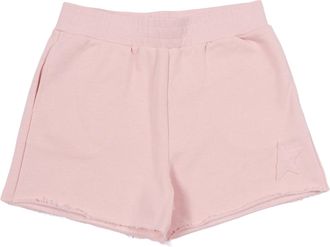 Golden Goose Gouden Gans Stermeisjes Korte katoenfleecemix met patch en print