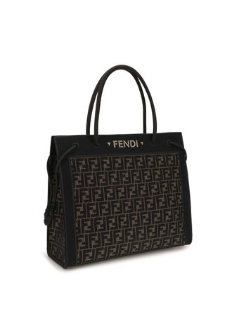 Fendi Stencil Shoulder Bag - Black