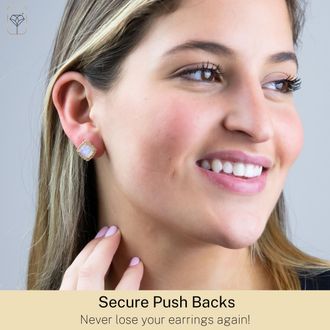 MAX + STONE 18k Gold Over Sterling Silver 4 Ct. Cushion Cut Gemstone Earrings