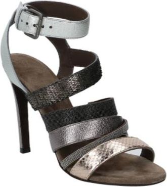 Brunello Cucinelli Strappy Metallic Sandals Size 38
