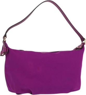 Ferragamo Pre-owned Nylon Schoudertas - Dames - Vintage Schoudertas - Paars - ONE Size - Nylon - Vintage