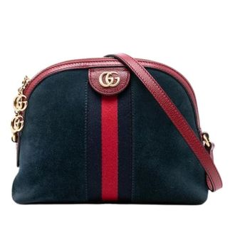 Gucci Pre-owned Cross Body Bags, female, Blue, Size: ONE SIZE Pre-owned Suede Crossbody Bag