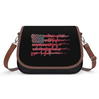 Generic Rifle U.S. Flag Fashion Womens Crossbody Bags Novelty Handbag Shoulder Bag Purse