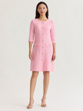 Misook Tri-Color Tweed Knit Sheath Dress in Pink at Nordstrom, Size Xx-Large