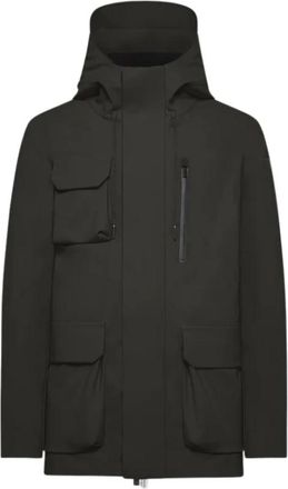 Roberto Ricci Design Waterafstotende veldjas met meerdere zakken en capuchon - Heren - Winterjassen - Groen - M - Jassen