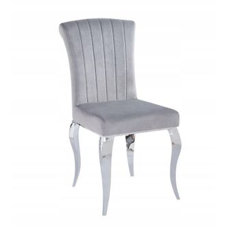 OEM Silla Gris Con Terciopelo Contorneado Para Sal&oacute;n Royal Furnitex