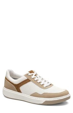 Johnston & Murphy Dawson Sneaker in White Full Grain/Taupe Suede at Nordstrom, Size 11.5