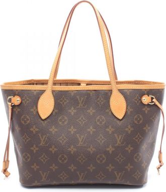 Louis Vuitton Brown Coated Canvas Leather Handbag Tote Bag (Pre-Owned)