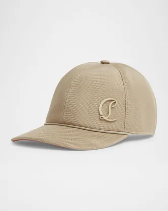 Christian Louboutin Men & apos;s Mooncrest Canvas Baseball Cap