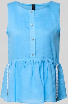 Marc Cain Regular Fit Top mit Tunnelzug in Bleu, Gr&ouml;&szlig;e 34