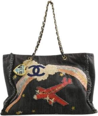 Chanel Pre-owned Denim Tote Bag - Dames - Vintage Shopper - Veelkleurig - ONE Size - Denim - Vintage