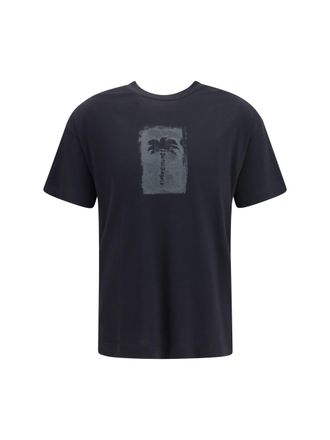 Palm Angels Graphic Cotton T-Shirt - Black