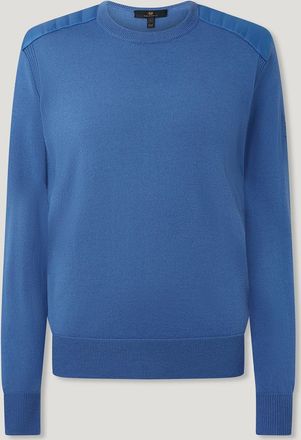 Belstaff Maglione Girocollo Kerrigan Uomo Merino Wool Blu Marino 2xl