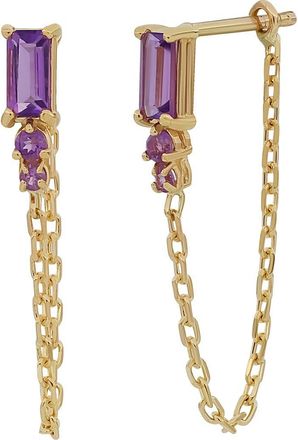Bony Levy BLC 14K Gold Amethyst Chain Drop Earrings in 14Ky at Nordstrom Rack