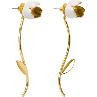 Kate Spade New York floral statement drop earrings in White. at Nordstrom