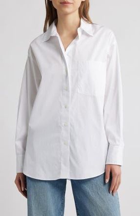 Madewell Oversize Poplin Button-Up Shirt in Eyelet White at Nordstrom Rack, Size Large