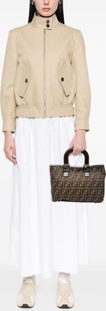 Fendi Pre-owned Womens Small Zucca Canvas Twins Tote - Tan Textile - One Size