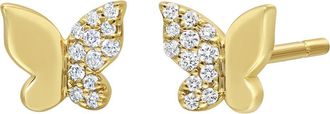 Bony Levy Pavé Diamond Butterfly Stud Earrings in 18K Yellow Gold at Nordstrom