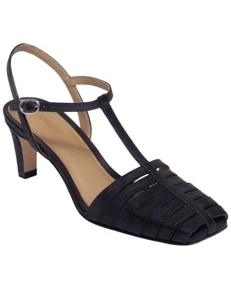 Bernardo Peoria Leather T-Strap Heel Sandal
