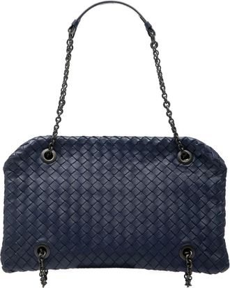 Bottega Veneta Borsa a spalla in nappa con motivo Intrecciato Duo 2012-2025 - Blu