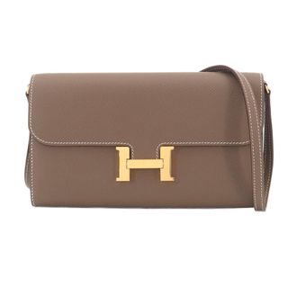 Herm&egrave;s Etoupe Gray Epsom Leather Long Wallet (Bi-Fold) (Pre-Owned)