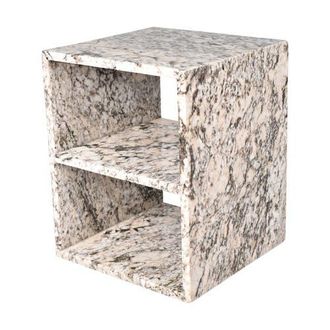 Jonathan Y Designs Sloane 20 Modern Natural Marble Handmade Rectangular 2-Shelf End Table in Beige/dark Taupe at Nordstrom