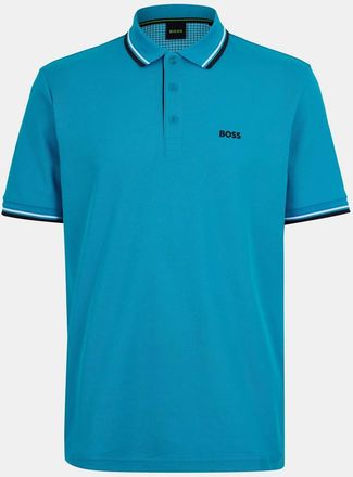HUGO BOSS Mens Paddy Short Sleeve Polo Shirt in.Turquoise/Aqua - Blue - Size Large