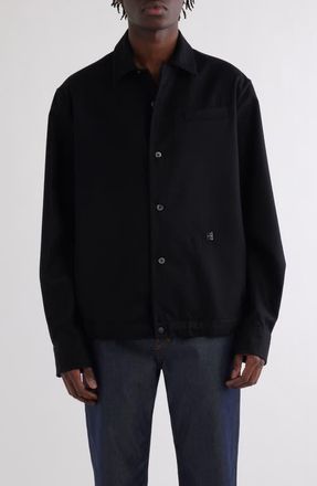 Givenchy 4G Logo Wool Overshirt in Black at Nordstrom, Size 40 Us