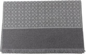 Ferragamo Gancini Sjaal - Heren - Wintersjaals - Grijs - ONE Size - Kasjmier - Accessoires