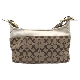 Coach Pre-owned Shoulder Bags, female, Brown, Size: ONE SIZE Pre-owned Signature Canvas Shoulder Bag