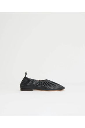 Mansur Gavriel Womens Ruched Ballerina Shoes In Black