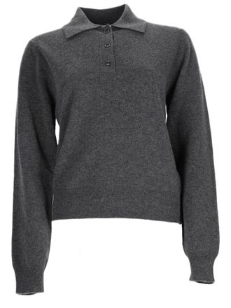 Maison Margiela Grey Virgin Wool Long-Sleeve Fitted Polo Shirt
