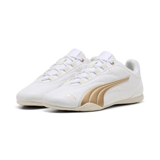 Puma Sneaker PUMA CATCH SOLEIL DAYINIGHT, Damen, Gr. 42,5, weiss (puma wei&szlig;, puma gold, vapor gray), Synthetik, colorblocking, Schuhe Sneaker, mit Gummi-La