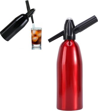 OEM Sif&oacute;n De Aluminio De 1 Litro Para Refrescos, Botella Manual, Para Limonadas Caseras, Mojitos, Gin Fizz Y Spritz, Color Negro
