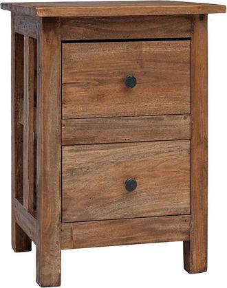 vidaXL Mesita De Noche De Madera Maciza De Caoba 40x30x51 Cm Vidaxl