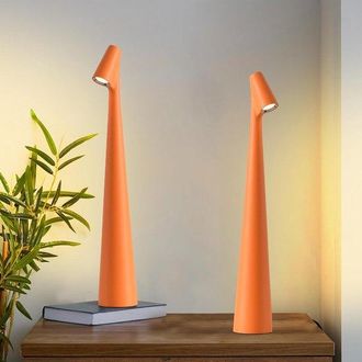 OEM 2 L&aacute;mparas De Mesa Inal&aacute;mbricas, 3 Niveles De Brillo, Luces Recargables Con Bater&iacute;a Para Exteriores, Restaurantes, Naranja, 35 Cm