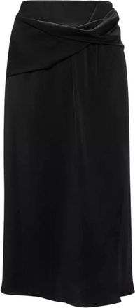 J.W.Anderson Zwarte midi-rok met decoratieve knoop - Dames - Midirokken - Zwart - XS - Rokken