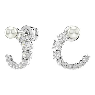 Swarovski Matrix Hoop Oorbellen - Dames - Accessoires - Grijs - Maat: ONE Size