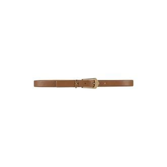 Elisabetta Franchi Cintur&oacute;n de Piel con Detalles de Logo Dorado - Accessories - Mujer - Marr&oacute;n - 3XS