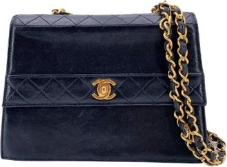 Chanel Tweedehands leren schoudertassen - Dames - Vintage Schoudertas - Zwart - ONE Size - Vintage