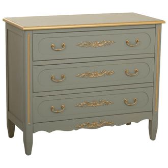 Wanderlust Deco C&oacute;moda de madera de 3 cajones azul 90x42x76h cm