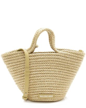 Balenciaga Beige Nylon Ibiza Basket Small Tote (Authentic Pre-Loved)