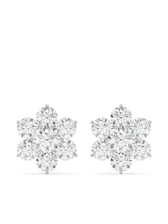Tilla 14kt white gold cluster earrings - Silver