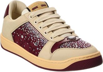 Gucci Screener Gg Crystal Canvas & Leather Sneaker