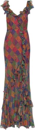 Etro Silk Dress - Dames - Maxi kleedjes - Veelkleurig - XS - Leer - Kleedjes
