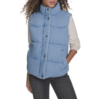 Levi's Western Denim Puffer Vest in Light Wash Denim at Nordstrom Rack, Size X-Large